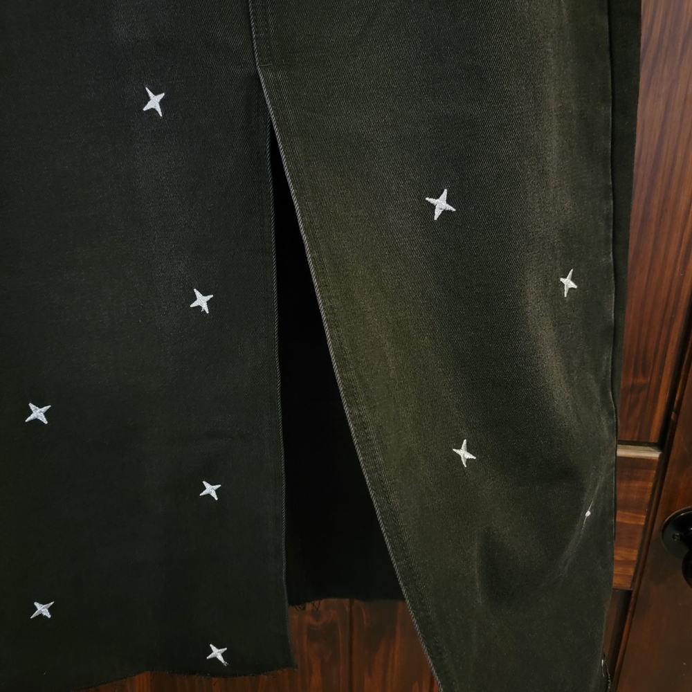 Indigo Rein Black Jean Skirt. Star Embellished - Picture 8 of 13